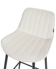 Set of 2 Bar Chairs DUBROVNIK Velvet Light Beige_928863