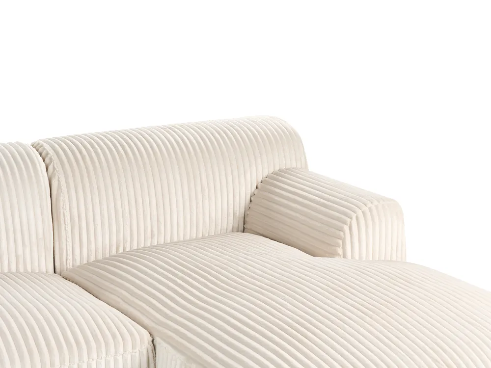 Corner Sofa STENUM Corduroy Off-White Left Hand_972508
