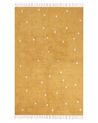 Bavlněný koberec s tečkami 140 x 200 cm žlutá ASTAF_908030