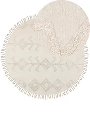 Tappeto HARRAN Beige chiaro ø 140 cm Cotone_840591