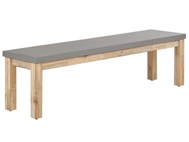 Sitzbank Beton / Akazienholz grau / heller Holzfarbton 160 cm OSTUNI