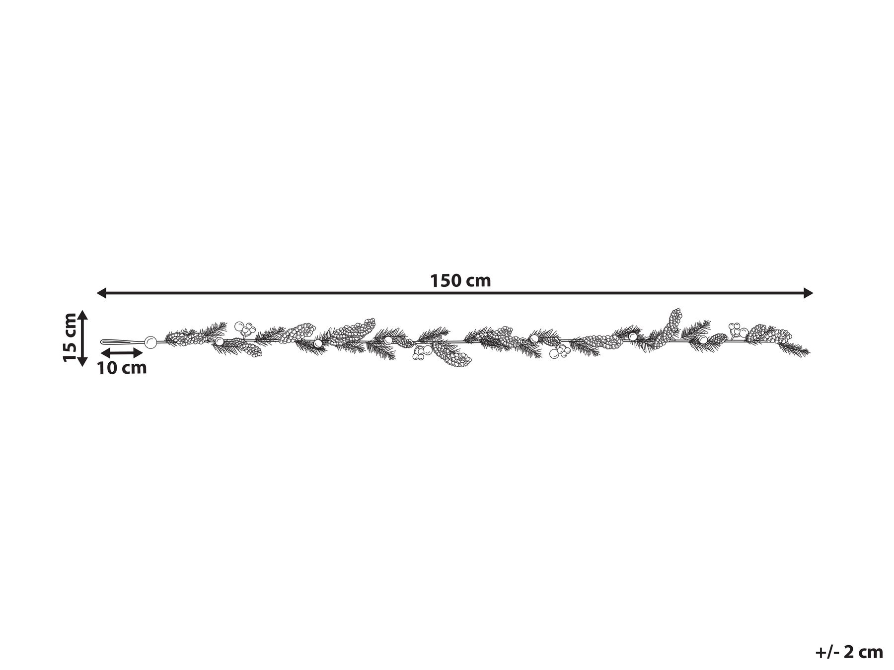 Girlanda 150 cm OURENSE 150 cm Czerwony_832559