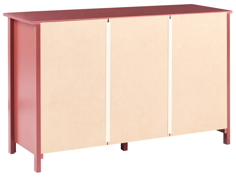 6 Drawer Chest BARCALDINE Pine Wood Burgundy_1062452