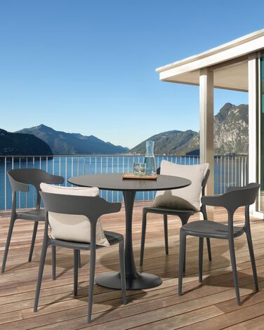 Set of 4 Dining Chairs Dark Grey GUBBIO 