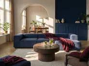Modular Corner Sofa 4 Seater ARDAL Corduroy Dark Blue Left Hand_1048742