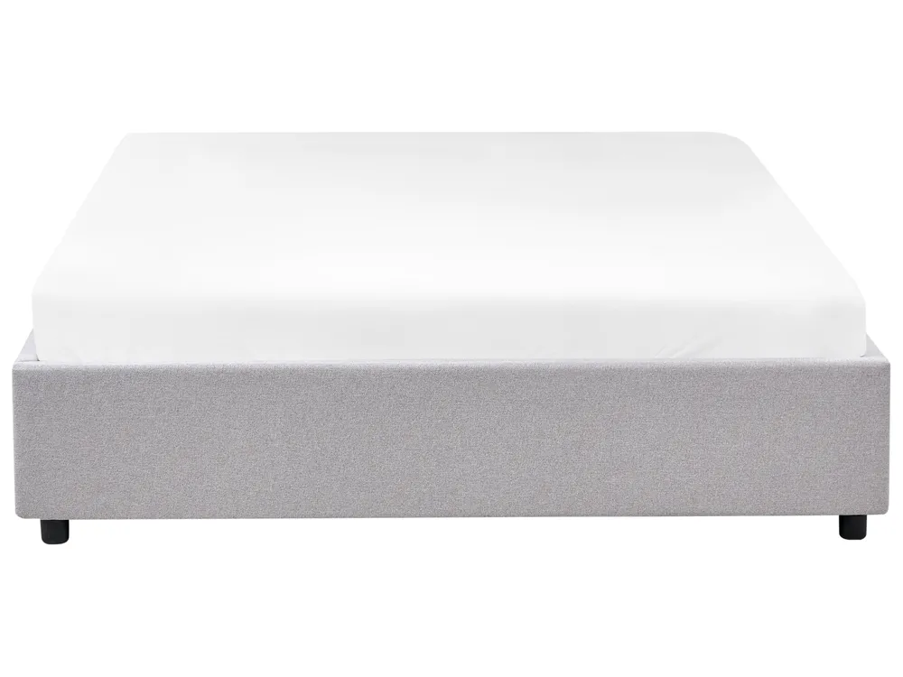 Bed with Storage Drawers without Headboard PRADES Fabric Light Grey 160 x 200 cm (EU King Size)_996106