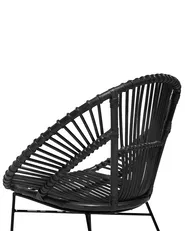 Sedia da pranzo SARITA Rattan Nero_734875