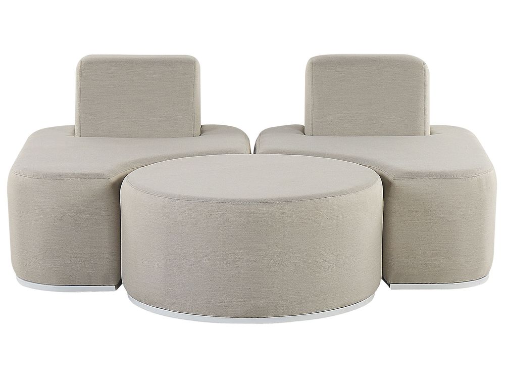 Lounge Set mit Tisch 2-Sitzer FABRO modular Hellgrau