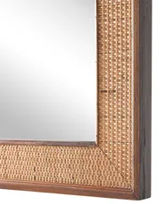 Wall Mirror IGUALA 54 cm 74 cm Bamboo Natural Ash Wood_796903