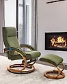 Sillón de masaje HERO con reposapiés Tela Verde