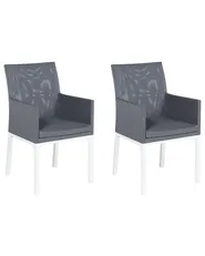 Set di 2 sedie da giardino con cuscini BACOLI Tessuto Grigio scuro_720351