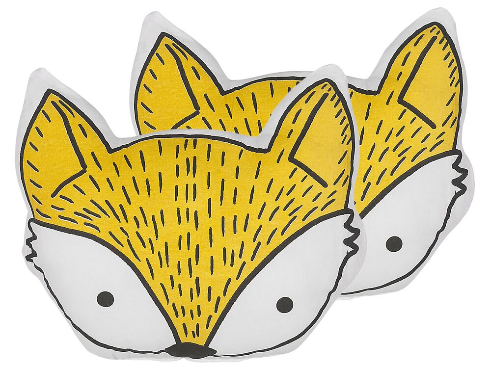 Lot de 2 coussins décoratifs VADODARA 50 x 40 cm Coton Renard Jaune