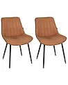 Conjunto de 2 sillas de comedor DUBROVNIK Piel sintética Marrón