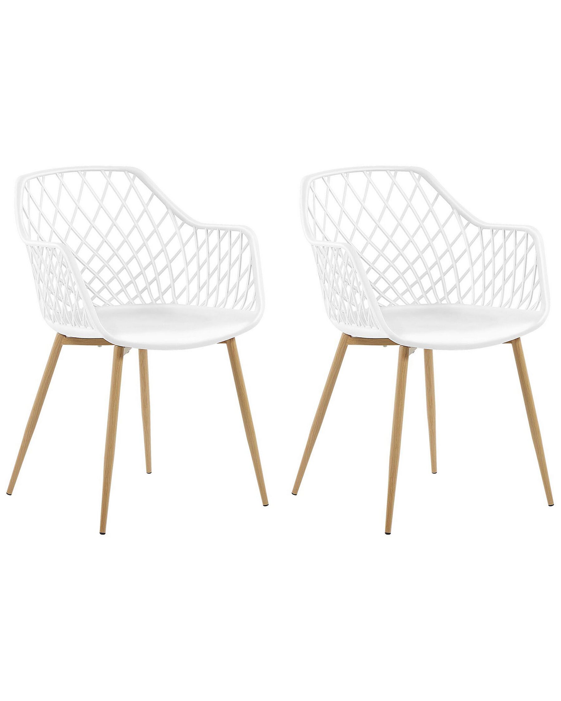 	Conjunto de 2 sillas de comedor blanco/madera clara NASHUA_775296