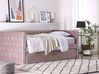 Łóżko wysuwane welurowe 90 x 200 cm różowe GASSIN _779264