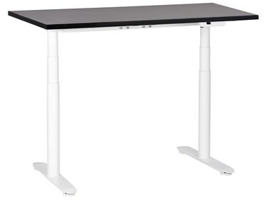Fekete és fehér elektromosan állítható íróasztal 120 x 72 cm DESTINAS