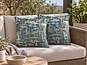 Set of 2 Decorative Cushions GARDENIA 45 x 45 cm Velvet Blue Abstract Pattern