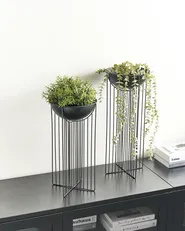 Zestaw 2 donic na nóżkach FICARIA 22 cm Metal Czarny_933792