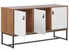 Sideboard heller Holzfarbton / weiß 3 Schränke NUEVA_787468