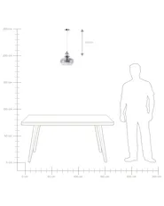 Pendant Lamp WILTZ Glass Light Grey_730304