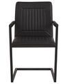 Lot de 2 chaises de salle à manger en cuir PU noir BRANDOL_790037