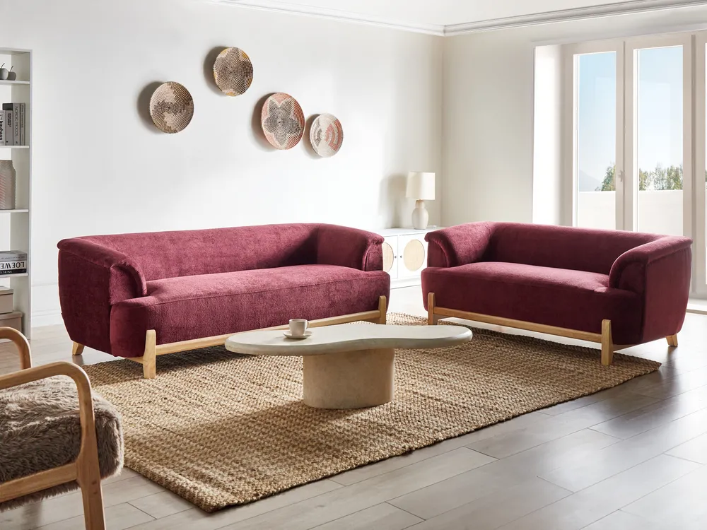 Sofa 2 Seater ALNOR Chenille Burgundy_1019102