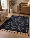 Rug CORUM Black 160 x 230 cm Cotton