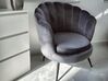 Fauteuil fleur en velours gris LOVIKKA_803324