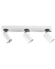 Faretto a 3 luci KLIP Regolabile Metallo Bianco_828523