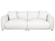 Living Room Set 5 Seater LUVOS Fabric Off-White_972246