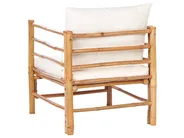 Conjunto de jardín con mesa 5 plazas CERRETO Bambú Blanco crema Izquierda_909559
