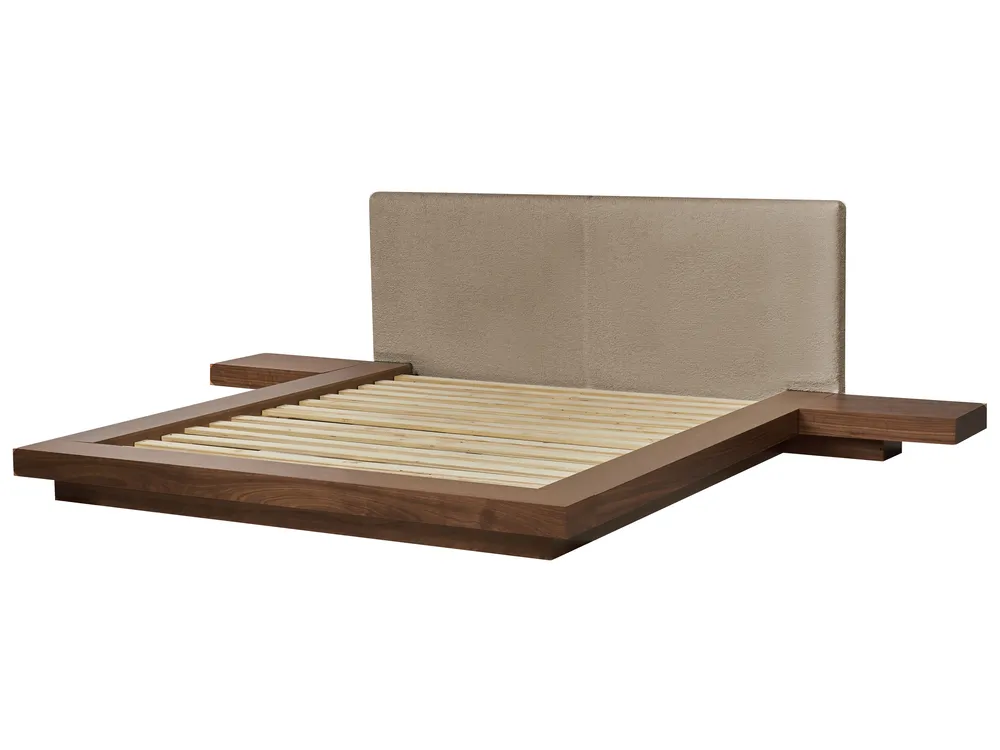 Bed Boucle ZEN 160 x 200 cm (EU King Size) Brown Ash Wood_1079963
