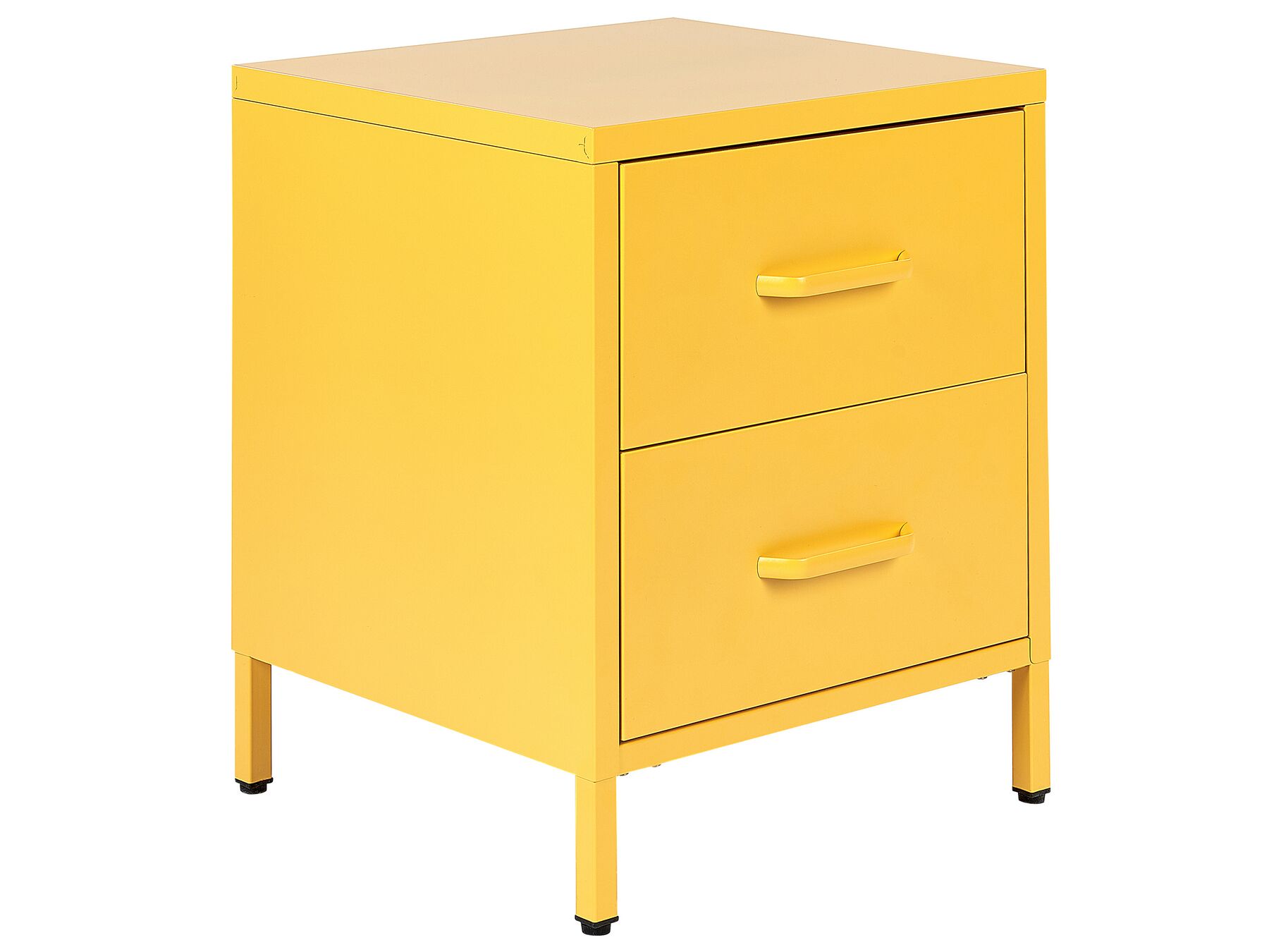 Sängbord i stål med 2 lådor gul MALAVI_844024