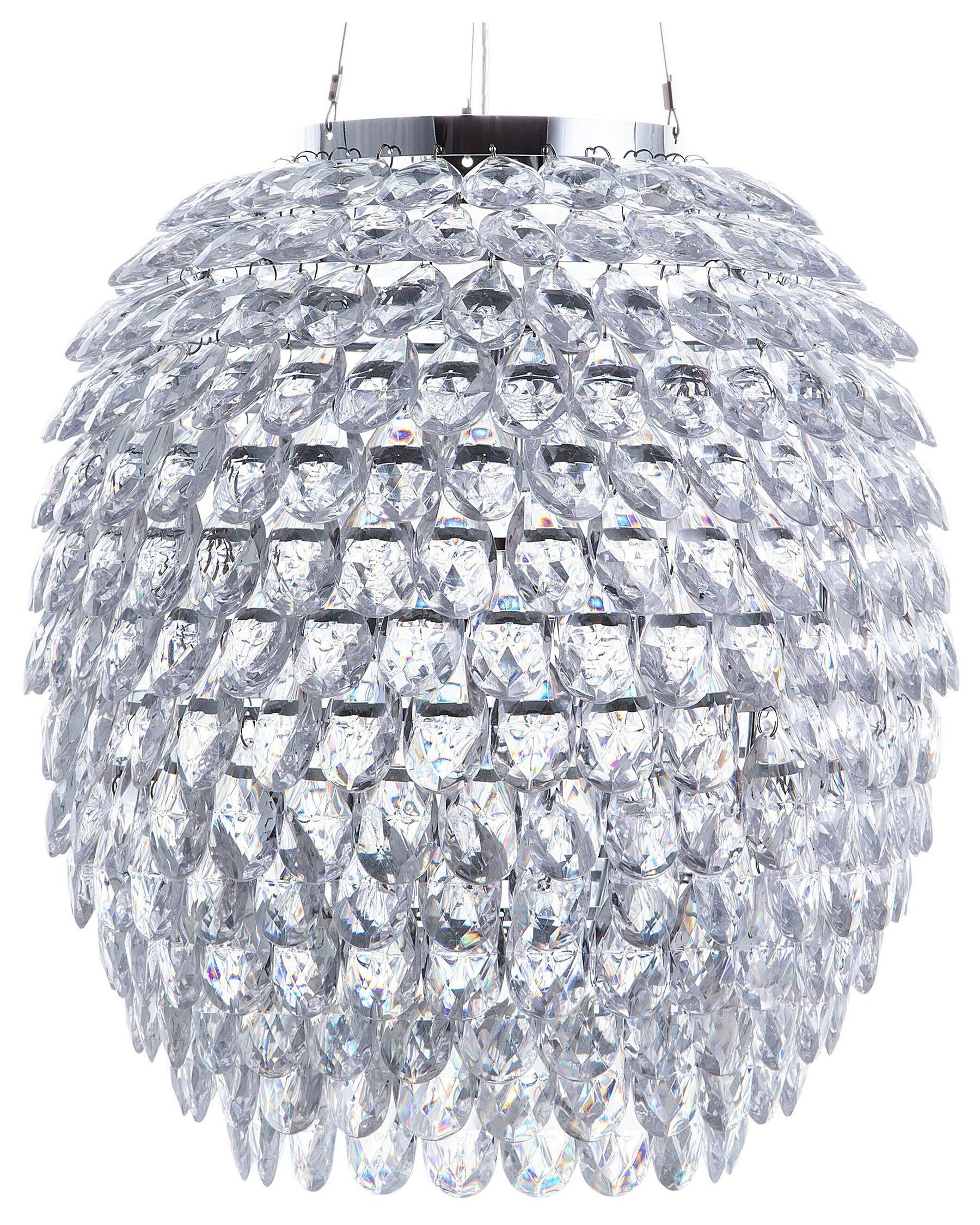 Crystal Pendant Lamp Silver SAUER_691139