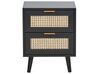 Rattan 2 Drawer Bedside Table Black OPOCO_873343