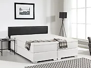 Lit Boxspring Cuir PU PRESIDENT 160 x 200 cm Noir/blanc_1179217