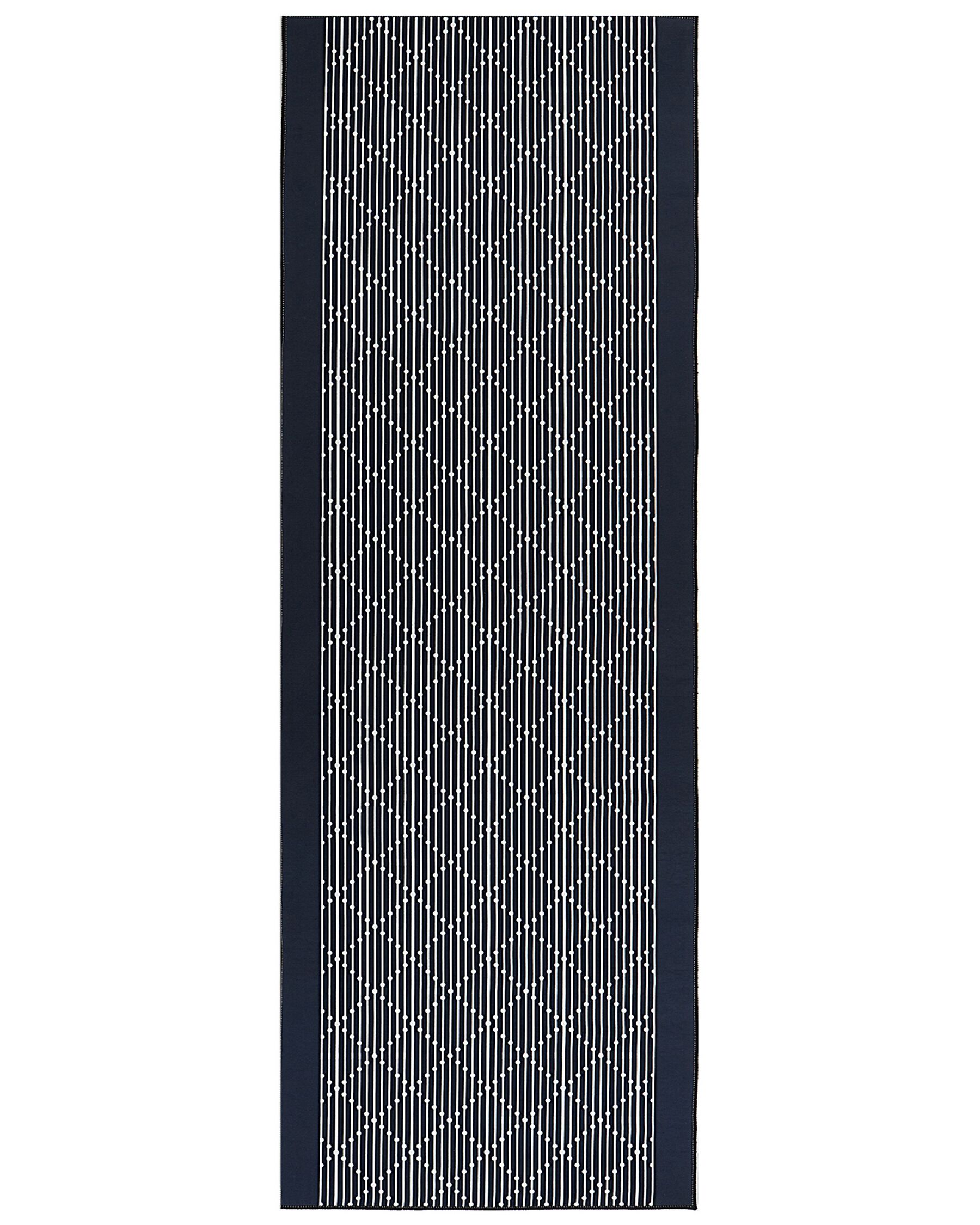Teppich marineblau 70 x 200 cm geometrisches Muster Kurzflor CHARVAD_831722
