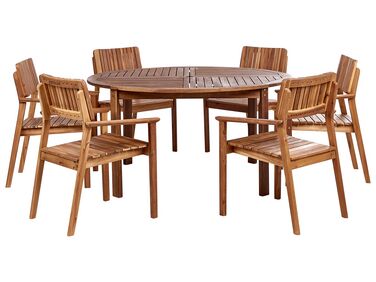 6 Seater Acacia Wood Garden Dining Set AGELLO/TOLVE