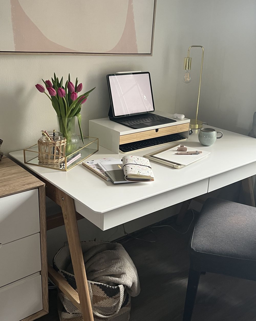2 Drawer Home Office Desk 120 x 70 cm White SHESLAY Beliani
