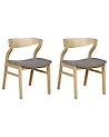 Set of 2 Dining Chairs MAROA Wood Black/ White