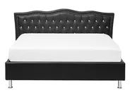 Bed Faux Leather METZ 140 x 200 cm (EU Double) Black_731105