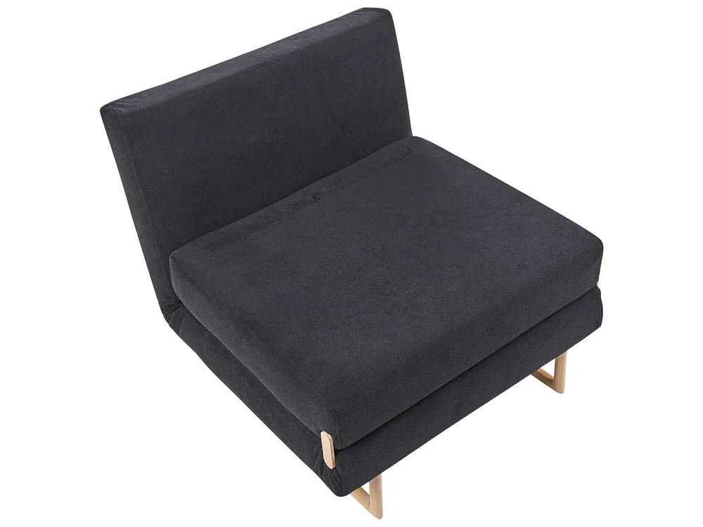 Single Sofa Bed JERSLEV Fabric Black_1010107