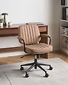 Desk Chair BERNE Faux Leather Light Brown