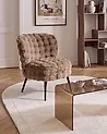 Armchair VOSS Faux Fur Light Brown