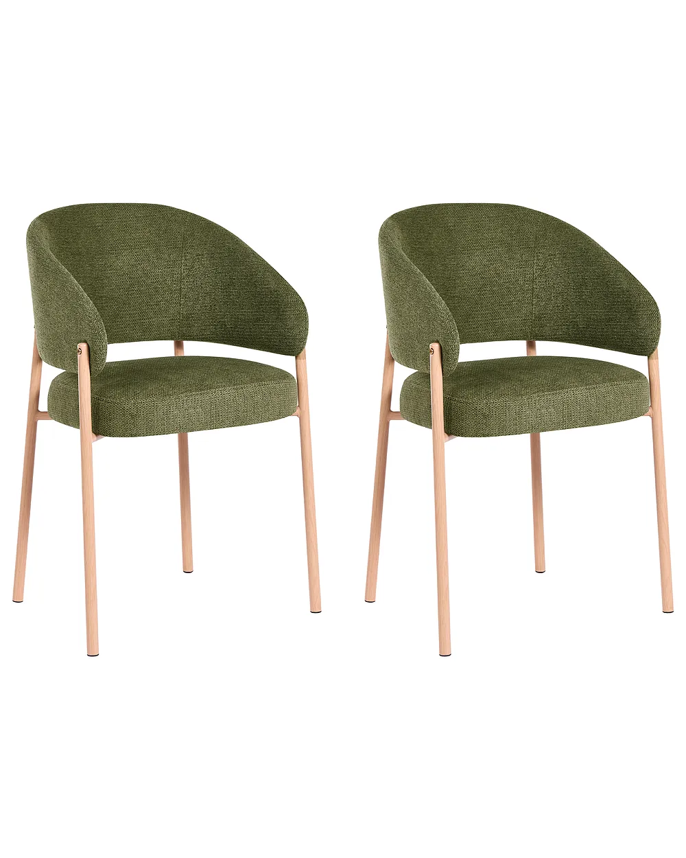 Conjunto de 2 cadeiras de jantar ZANE Tecido Verde_1160996