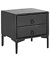 2 Drawer Bedside Table SEZANNE Faux Leather Black