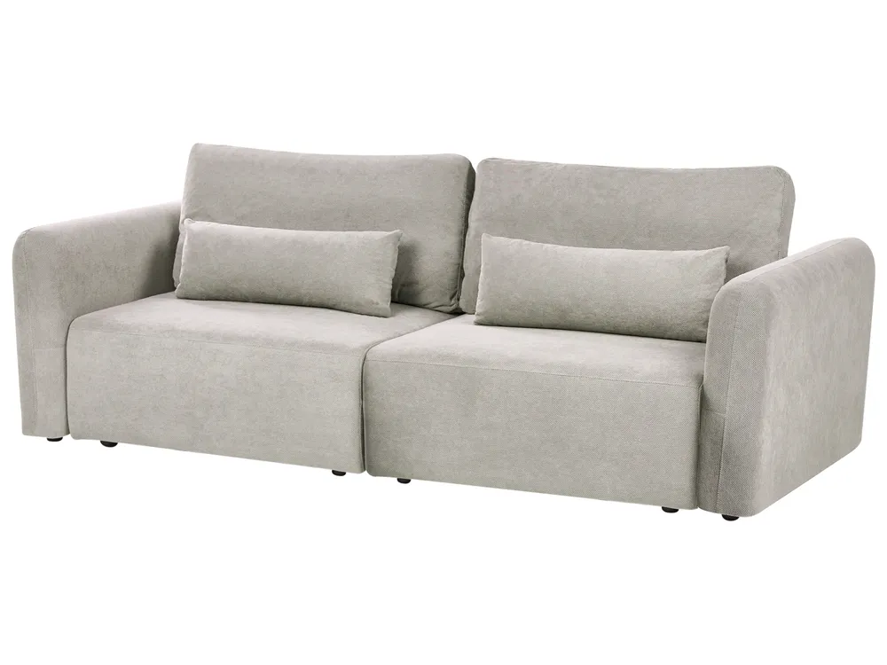 Sofa Bed 3 Seater VAXHOLM with Storage Fabric Grey_1026874