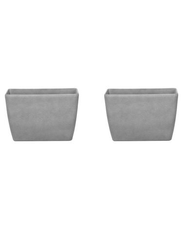 Set di 2 vasi polvere di pietra grigio chiaro 60 x 27 cm BARIS