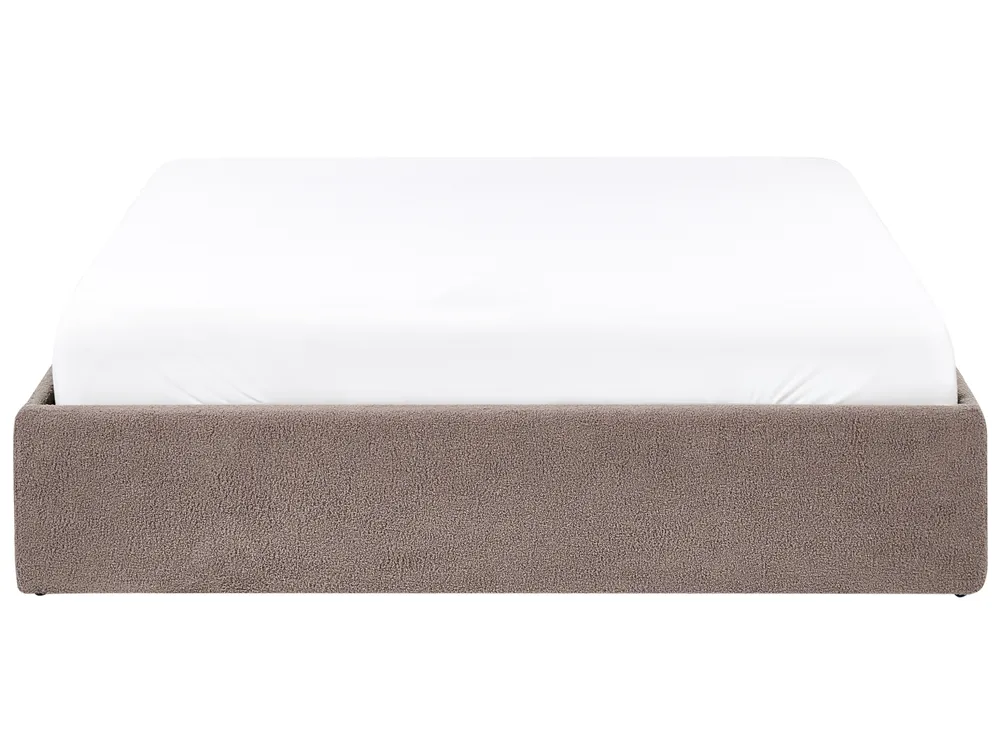 Ottoman Bed without Headboard DINAN Boucle Taupe 140 x 200 cm (EU Double)_1061929