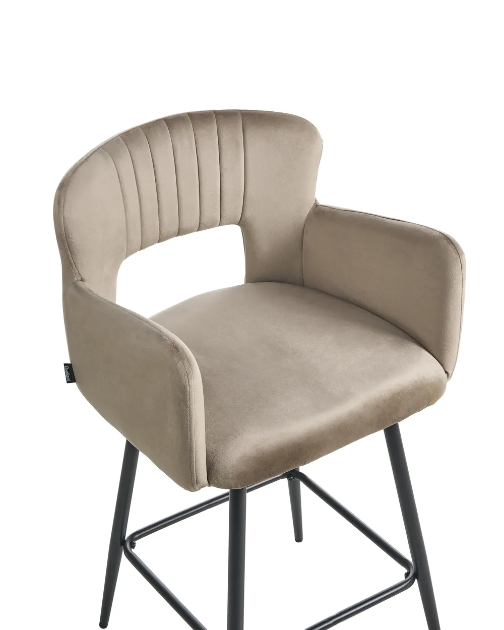 Set di 2 sedie alte SANILAC Velluto Tortora_912730
